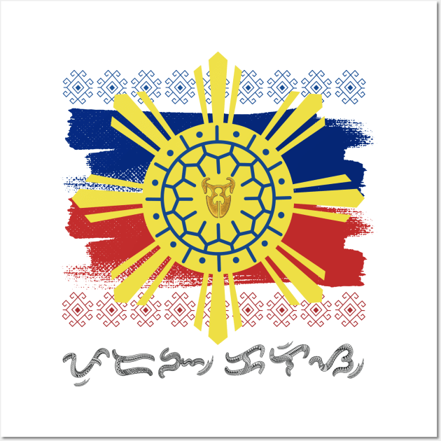 Philippine Flag/Sun / Baybayin word Pudang Kalis (Puso't Dangal na Kawal ng Nag-iisang Lakas) Wall Art by Pirma Pinas